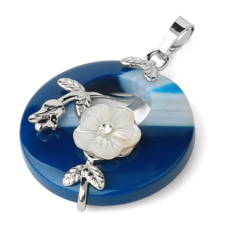 Collier pendentif de guérison en forme de fleur d'aventurine verte et d'améthyste en cristal divers de Buddha Stones