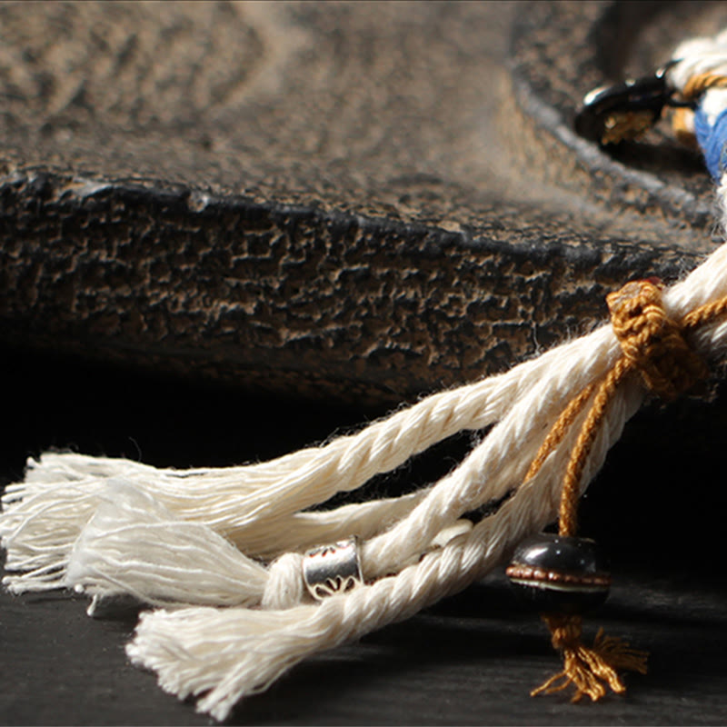 Bracelet porte-bonheur fait main Thangka en Buddha Stones Tibet Zakiram Déesse de la richesse