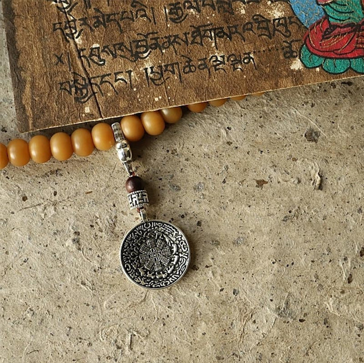 Bracelet de richesse Bagua Vajra en 108 perles de Mala en Buddha Stones du Tibet