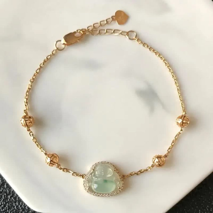 Bracelet chaîne en jade Bouddha rieur Bouddha en Buddha Stones