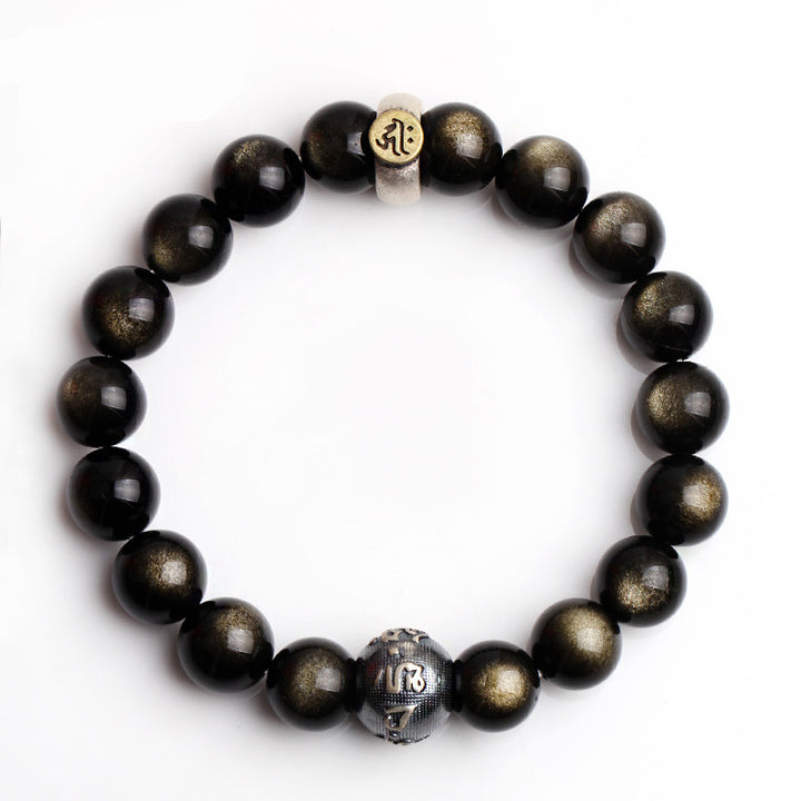 Bracelet de purification en obsidienne Buddha Stones natal du zodiaque chinois