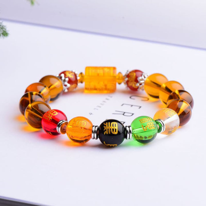 Bracelet de fortune et de bonheur en Buddha Stones en citrine naturelle