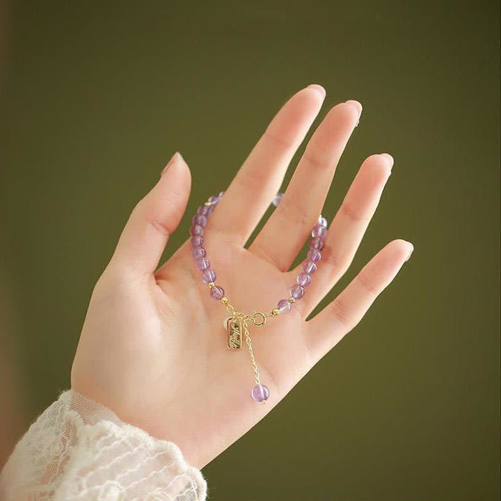 Bracelet anti-stress en cristal d'améthyste naturel