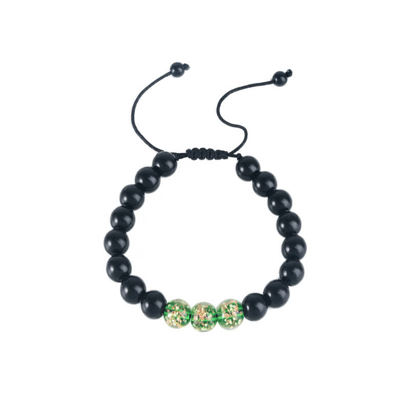 Bracelet de force lumineux en obsidienne noire Buddha Stones
