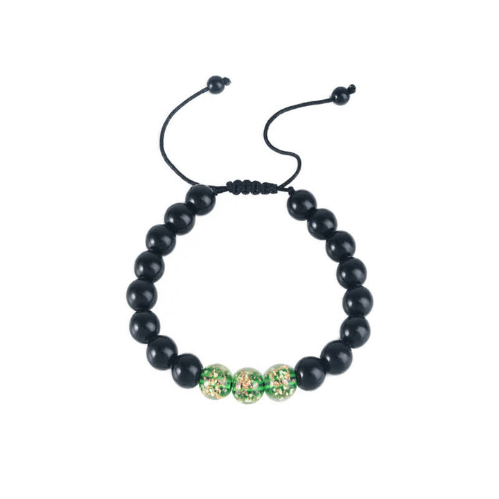Bracelet de force lumineux en obsidienne noire Buddha Stones