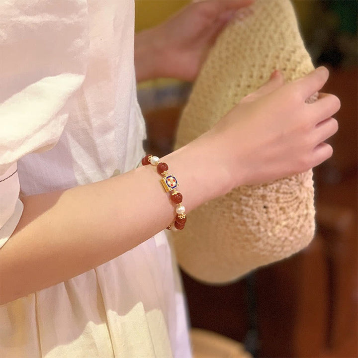 Bracelet de confiance en soi et d'acceptation de soi en perles d'agate rouge de Buddha Stones