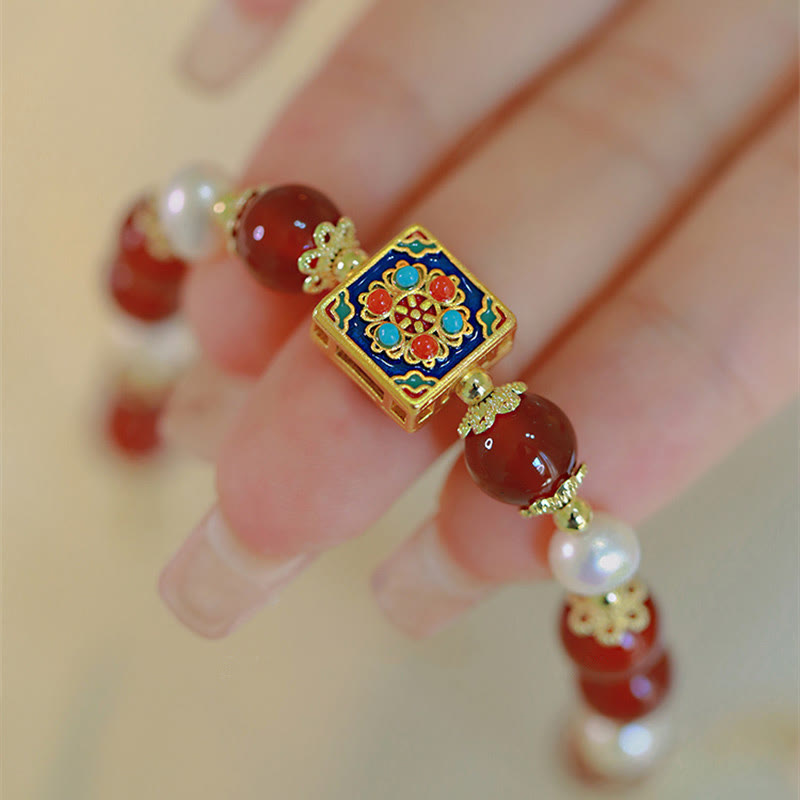 Bracelet de confiance en soi et d'acceptation de soi en perles d'agate rouge de Buddha Stones