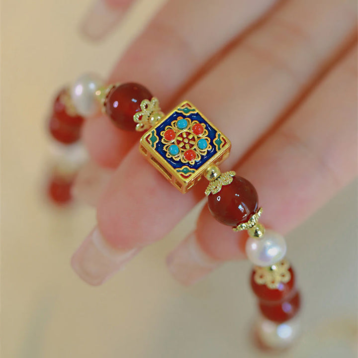 Bracelet de confiance en soi et d'acceptation de soi en perles d'agate rouge de Buddha Stones