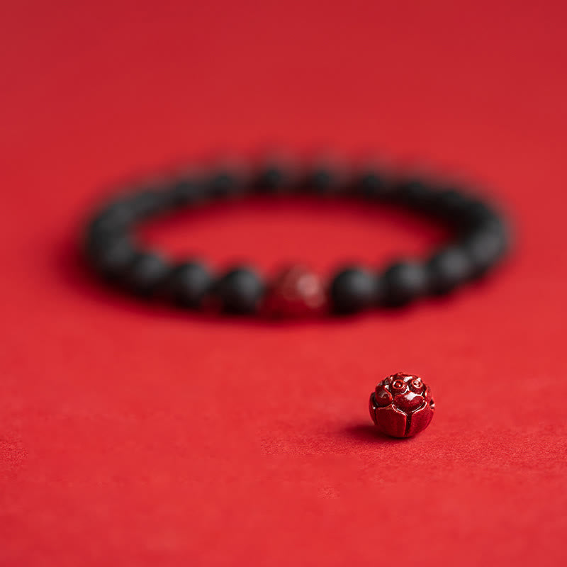 Bracelet de guérison tibétain en Buddha Stones , cyprès, cinabre et lotus
