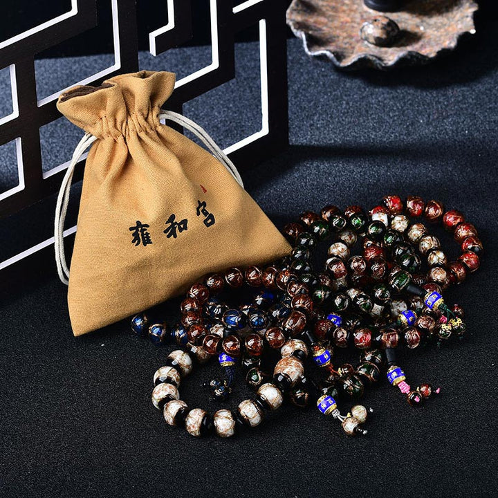 Bracelet de guérison tibétain en agate veine de dragon