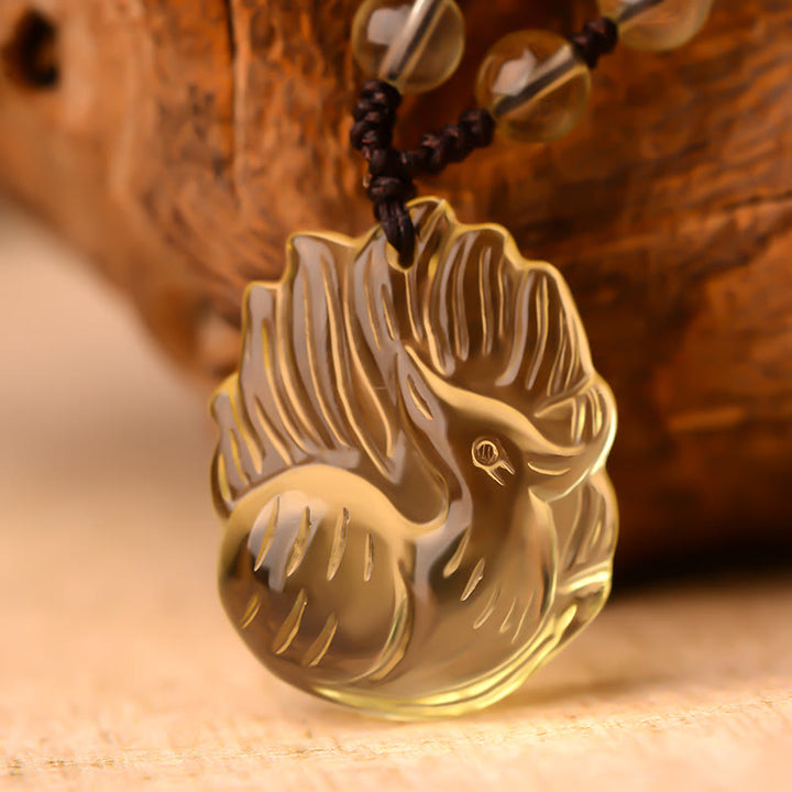 Buddha Stones pendentif porte-bonheur en améthyste naturelle et cristal blanc citrine à neuf queues