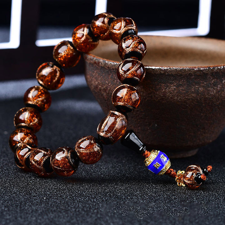 Bracelet de guérison tibétain en agate veine de dragon