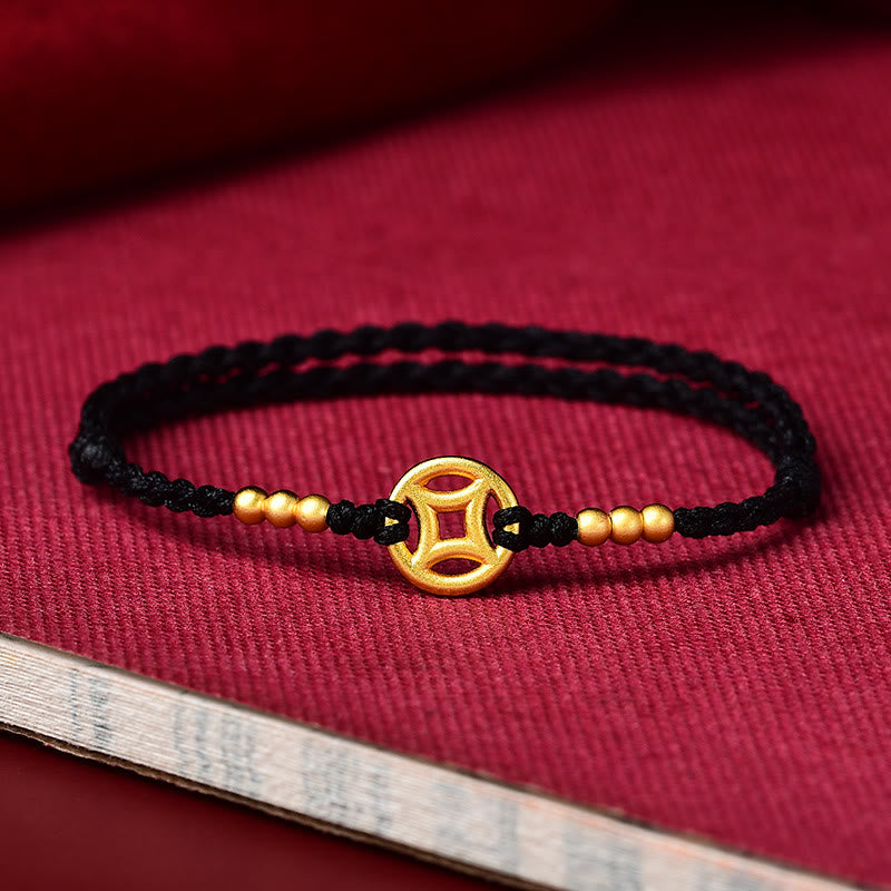 Bracelet de cheville tressé en cuivre avec Buddha Stones