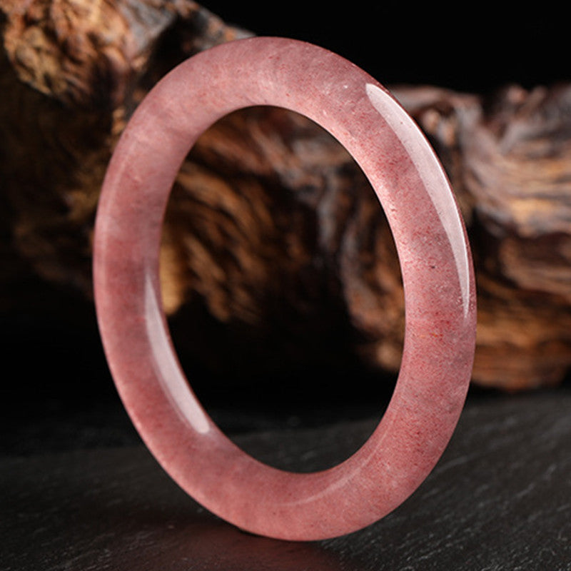 Bracelet de guérison d'amour en quartz fraise naturel Buddha Stones