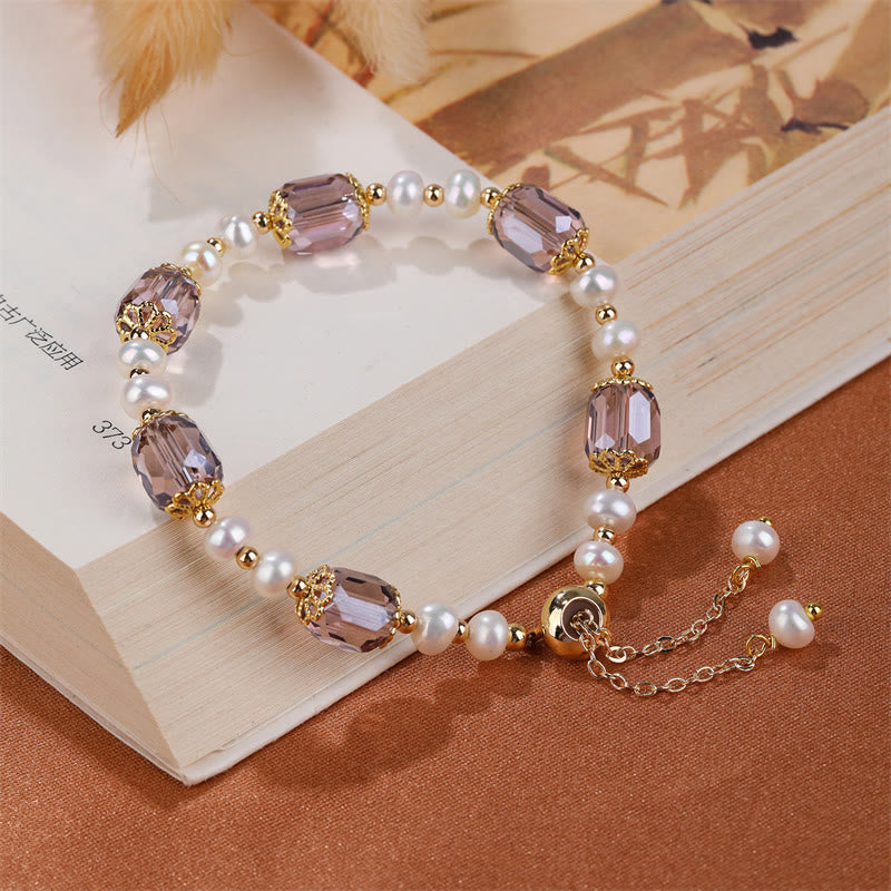 Bracelet chaîne de guérison de la paix en perles d'améthyste naturelles de Buddha Stones