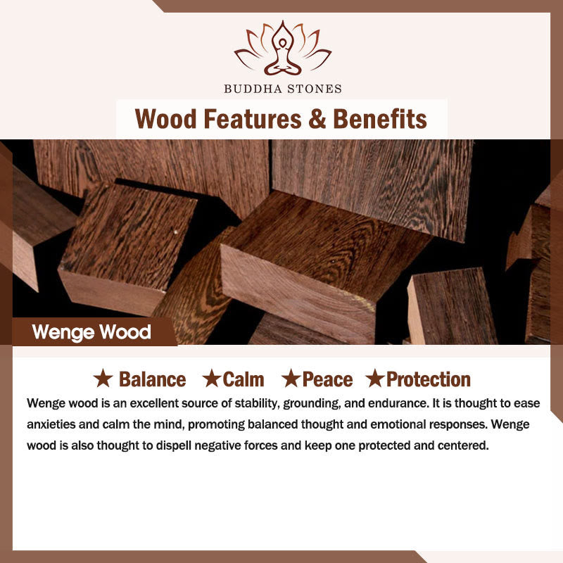 Bracelet de méditation et de bénédiction Mala en bois de wengé avec 108 perles de Buddha Stones