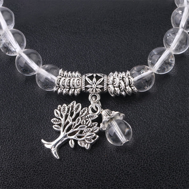 Bracelet extensible porte-bonheur en pierres précieuses naturelles de Buddha Stones Arbre de vie