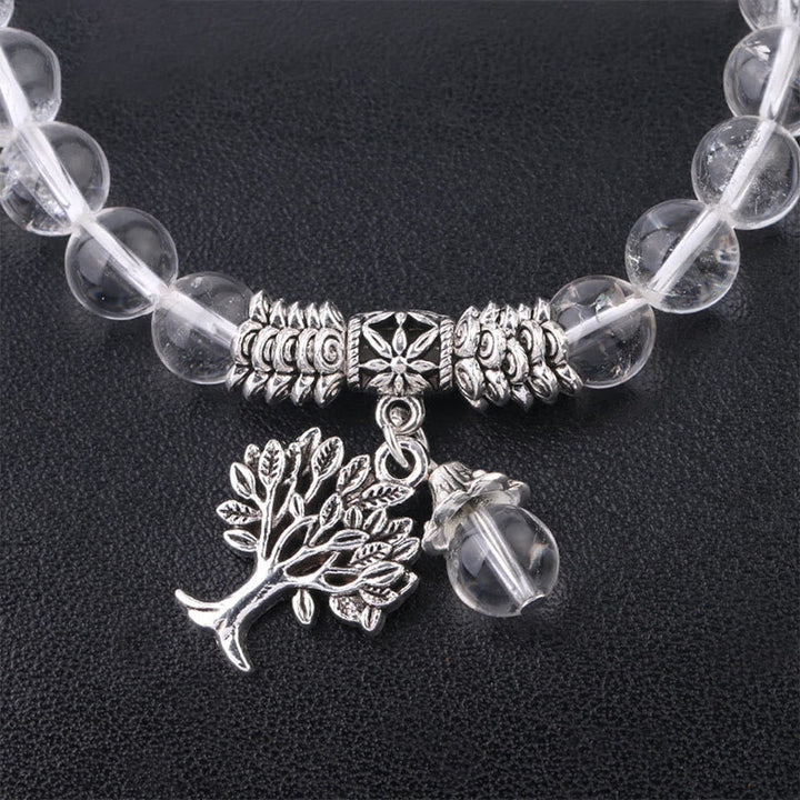 Bracelet extensible porte-bonheur en pierres précieuses naturelles de Buddha Stones Arbre de vie