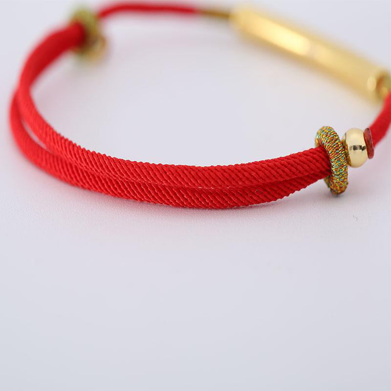 Bracelet bouddhiste tibétain fait main en pierres de Bouddha avec cordon rouge porte-bonheur Mantra Buddha Stones