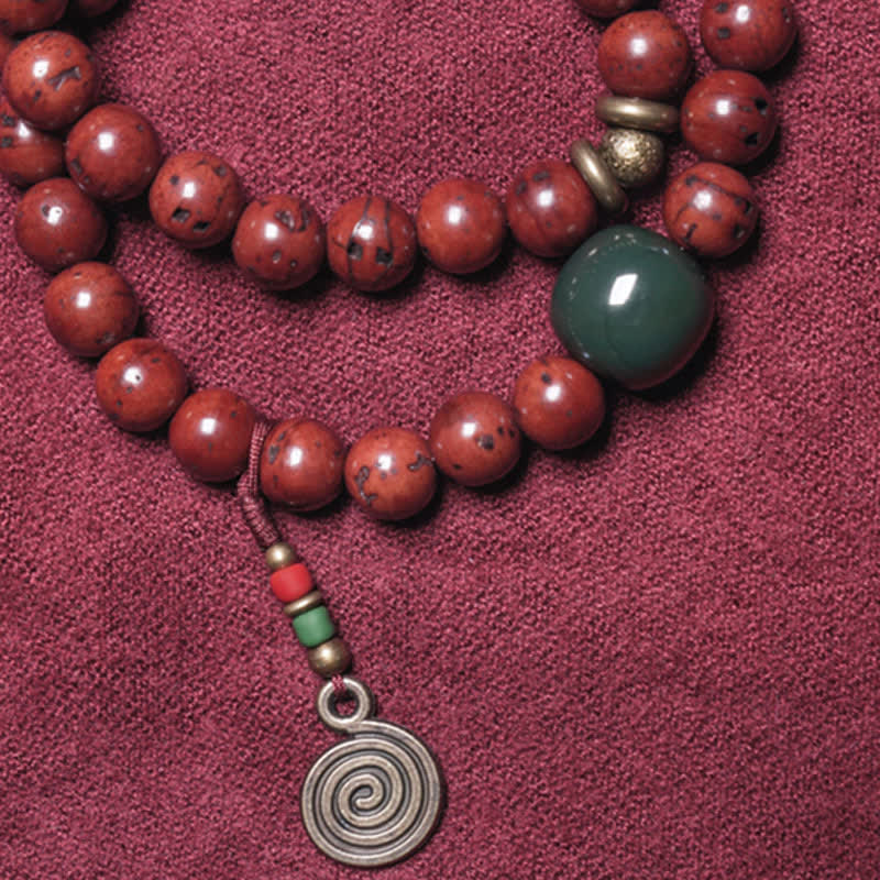 Bracelet porte-bonheur en cuivre et jade cyan Bodhi Seed