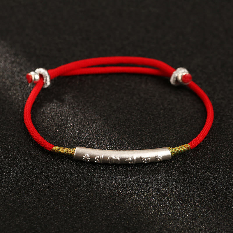 Bracelet bouddhiste tibétain fait main en pierres de Bouddha avec cordon rouge porte-bonheur Mantra Buddha Stones