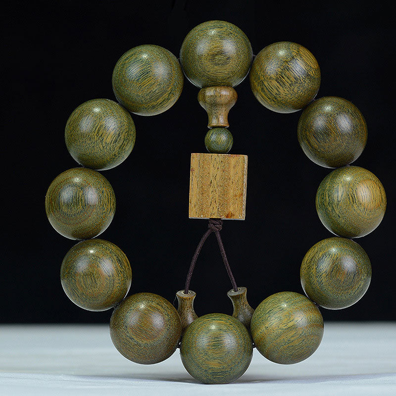 Bracelet de guérison tibétain en bois de santal vert Buddha Stones - image 2