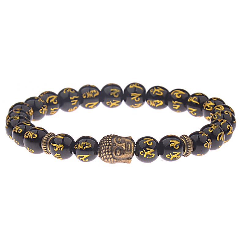 Bracelet amulette tibétain avec mantra de Buddha Stones de Bouddha