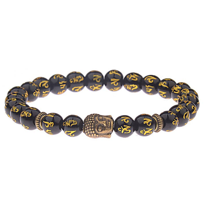 Bracelet amulette tibétain avec mantra de Buddha Stones de Bouddha