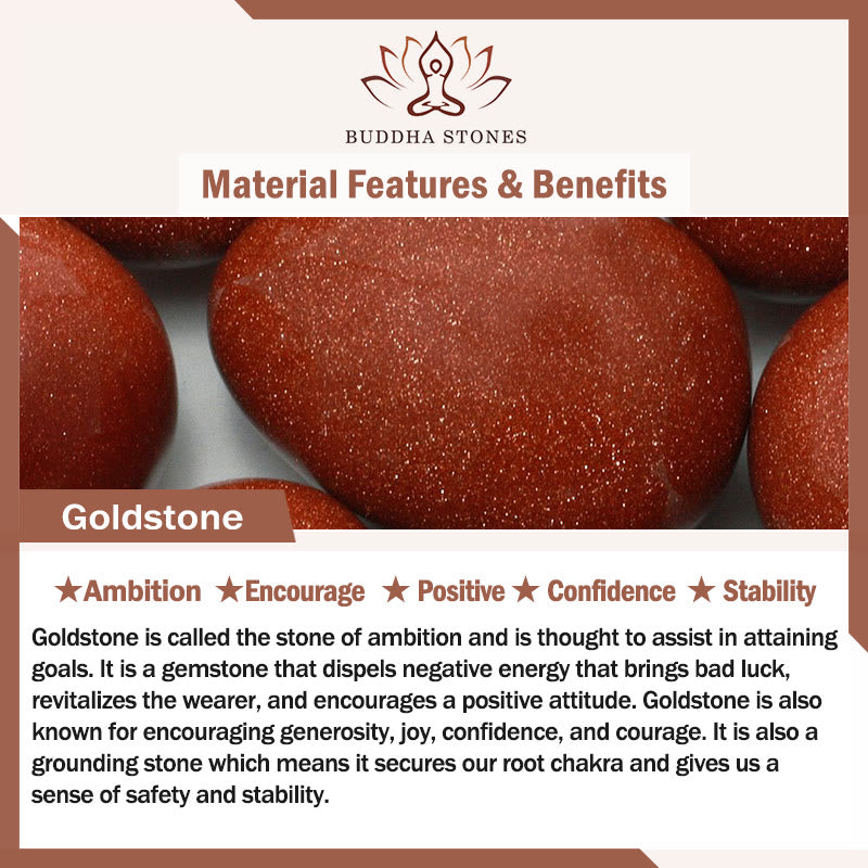 Bracelet de confiance avec 108 perles Mala en Buddha Stones Goldstone Om Mani Padme Hum Swastika