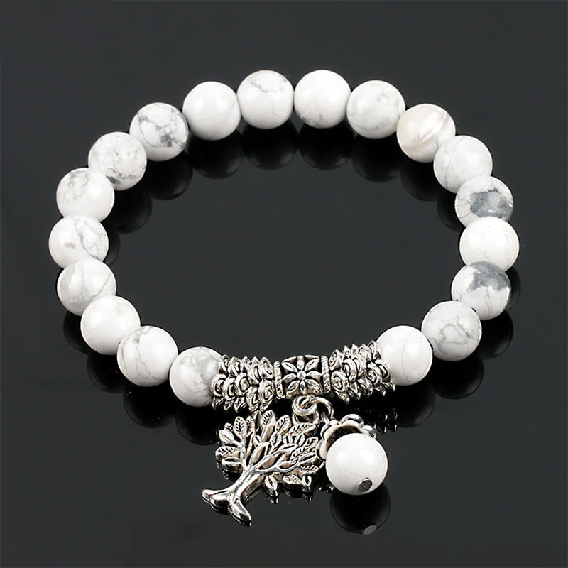 Bracelet extensible porte-bonheur en pierres précieuses naturelles de Buddha Stones Arbre de vie