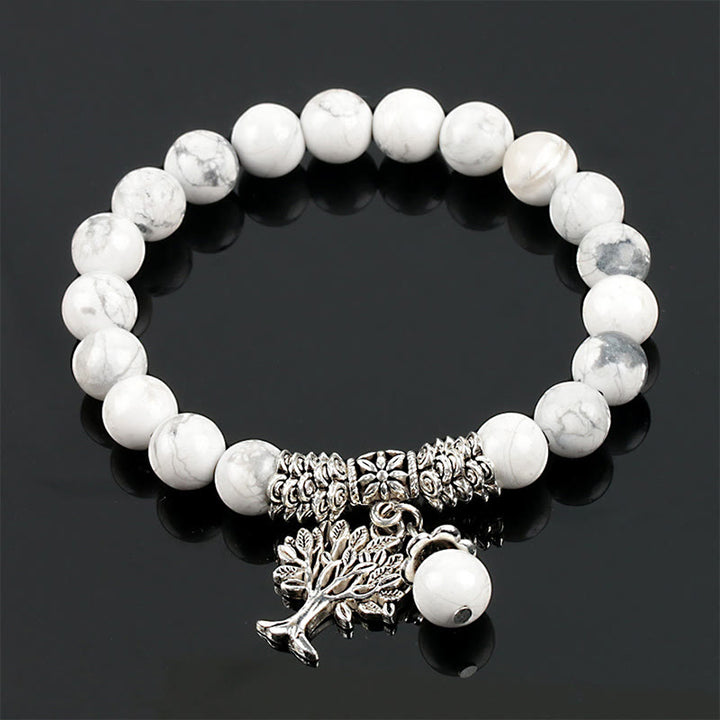 Bracelet extensible porte-bonheur en pierres précieuses naturelles de Buddha Stones Arbre de vie