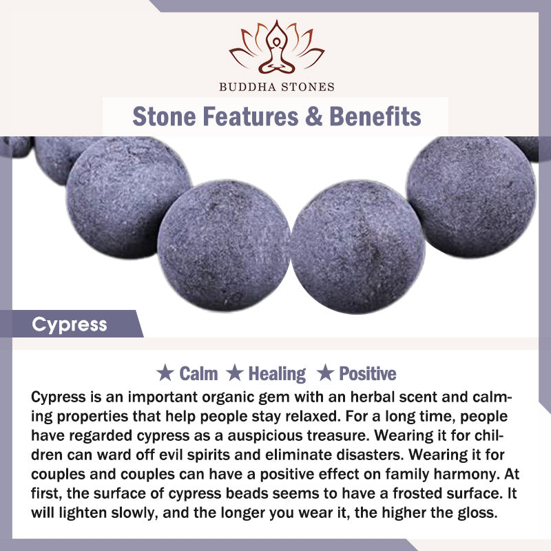 Bracelet de guérison tibétain double couche en Buddha Stones en cyprès Bodhi Lotus