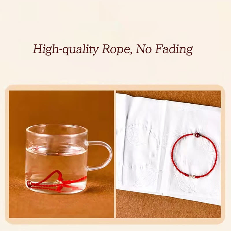 Bracelet de cheville tressé en perles dorées porte-bonheur en argent sterling 925 Buddha Stones