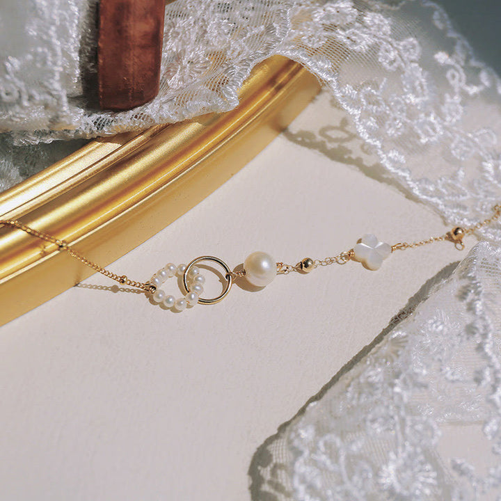 Bracelet de guérison à double boucle de paix en perles plaqué or 14 carats de Buddha Stones