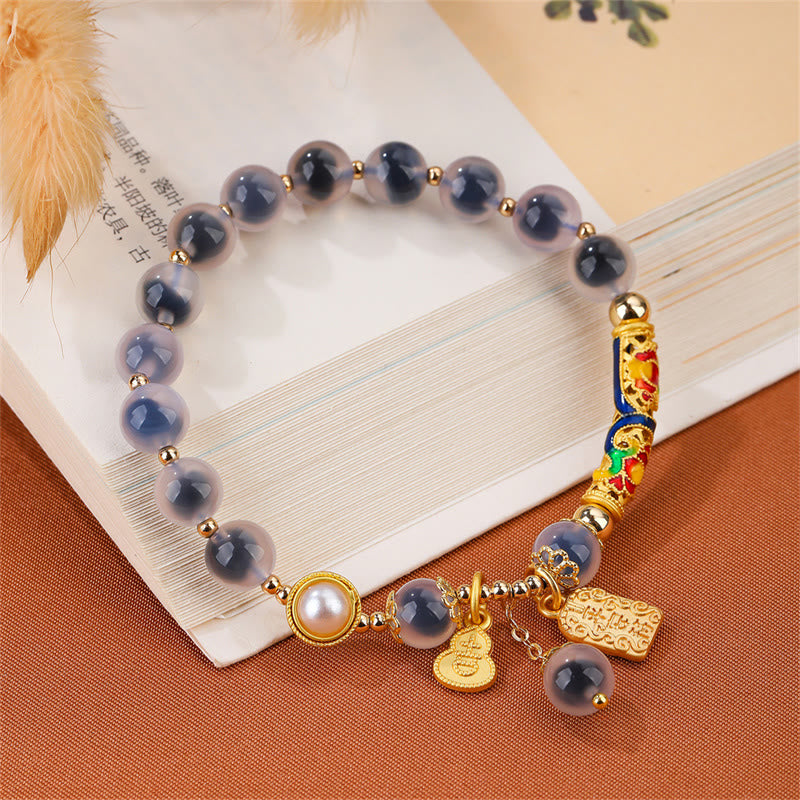 Bracelet de force en agate bleue naturelle Buddha Stones