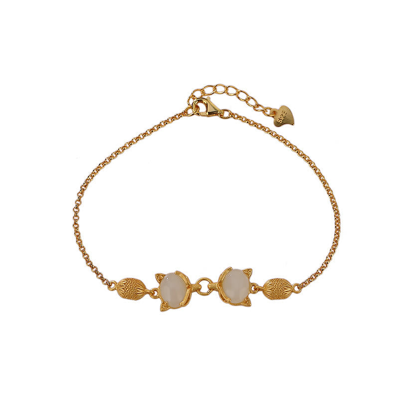 Bracelet porte-bonheur en argent sterling 925 Buddha Stones et jade blanc Hetian naturel cyan