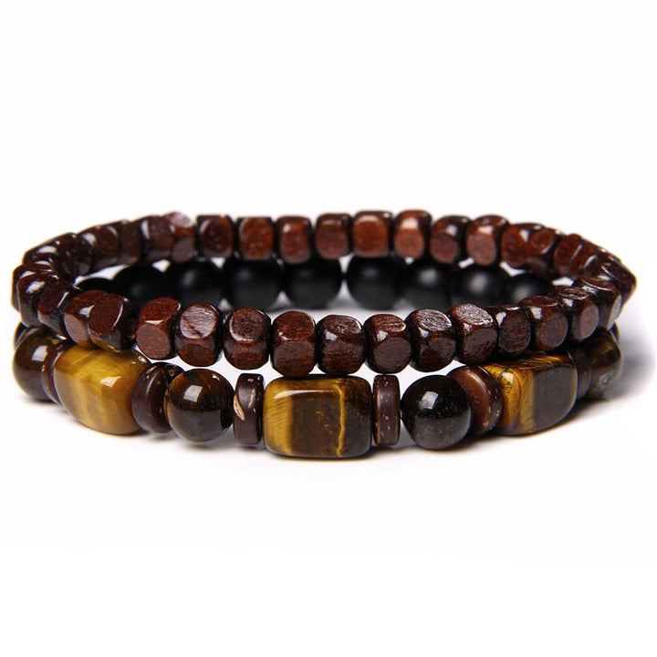 Bracelet courageux en hématite et pierre givrée œil de tigre Buddha Stones