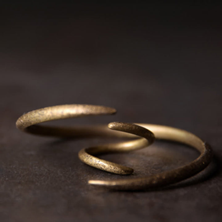 Bracelet manchette ajustable en cuivre au design simple Buddha Stones - image 7