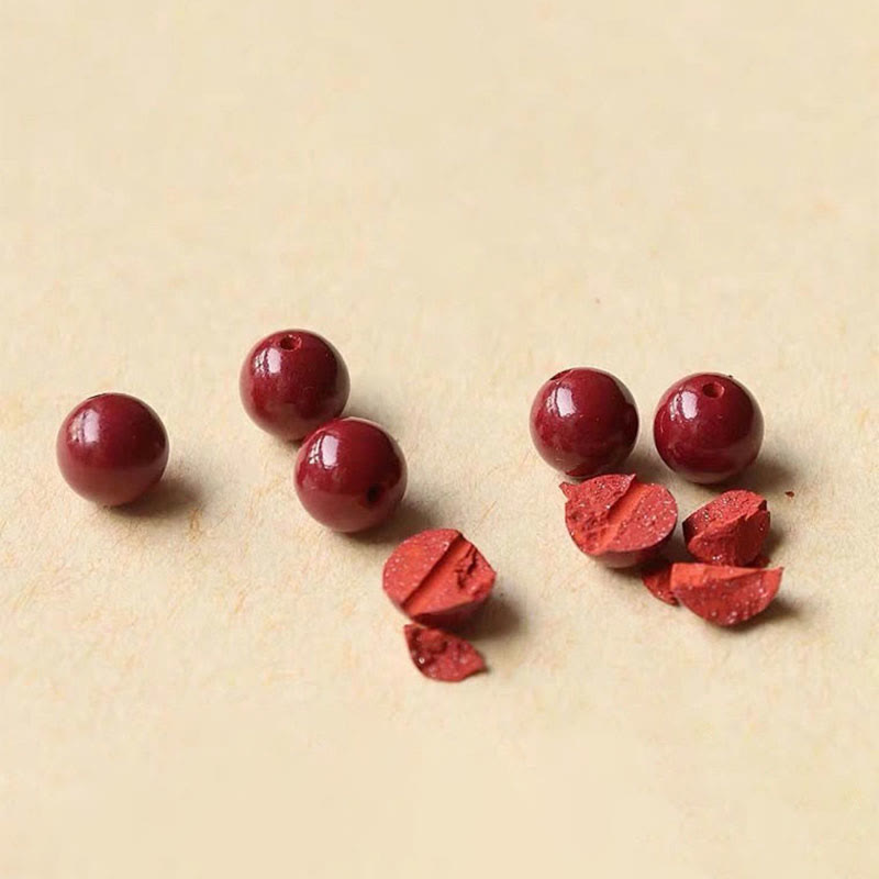 Bracelet de cheville en perles de cinabre porte-bonheur naturelles en Buddha Stones