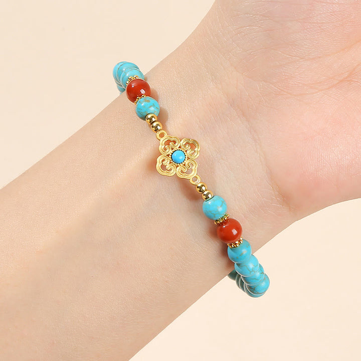 Bracelet d'équilibre et de protection en perles turquoise Buddha Stones