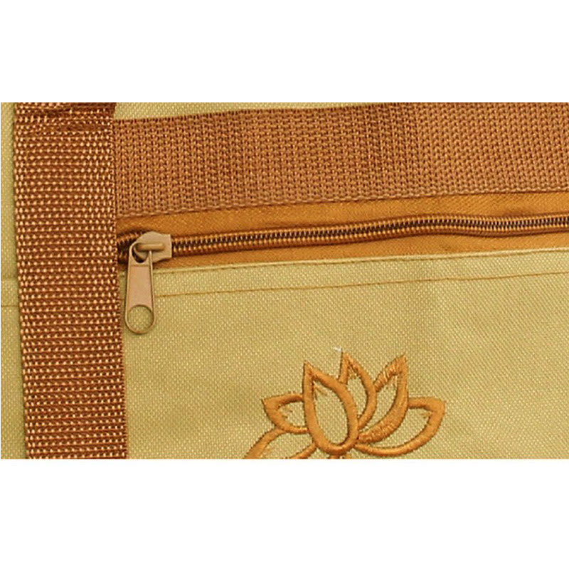 Sac fourre-tout en toile avec motif de broderie Lotus et pratique spirituelle