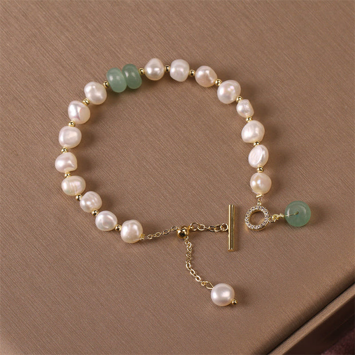 Bracelet de guérison en perles de quartz vert fraise avec Buddha Stones