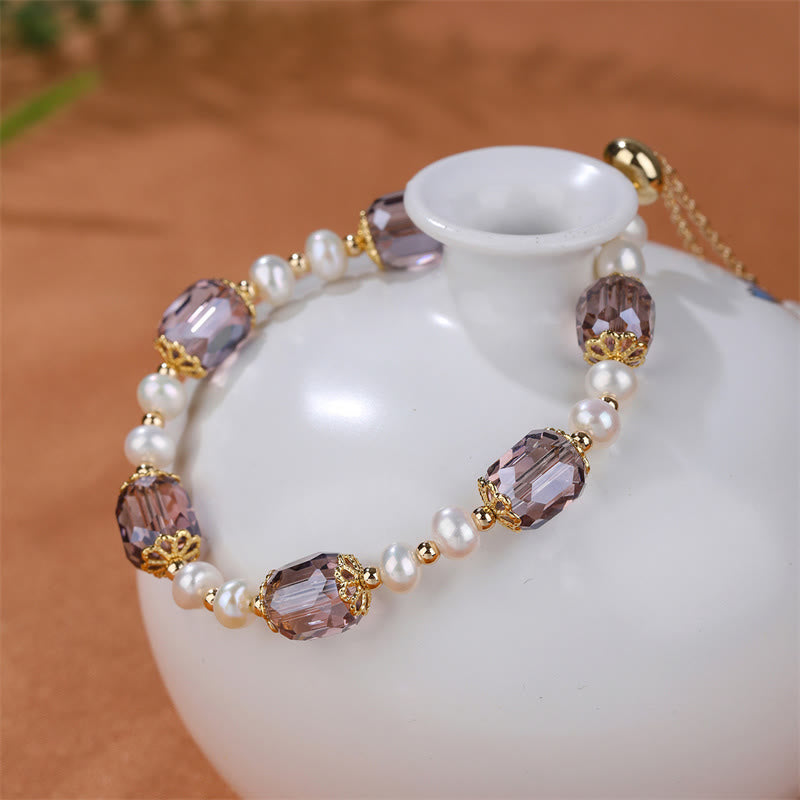 Bracelet chaîne de guérison de la paix en perles d'améthyste naturelles de Buddha Stones