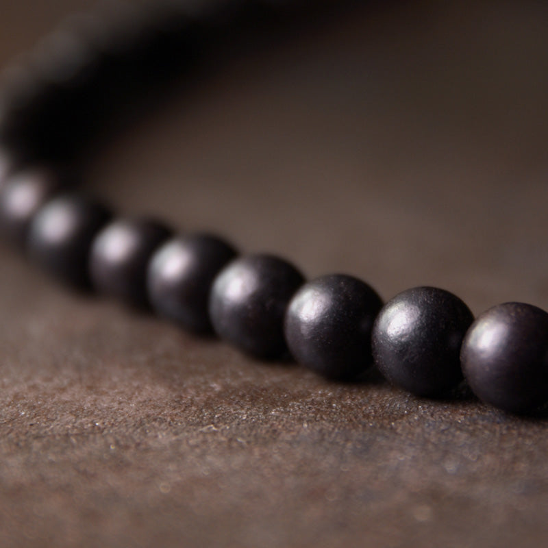 Bracelet de couple en cuivre avec perles en bois d'ébène et Buddha Stones