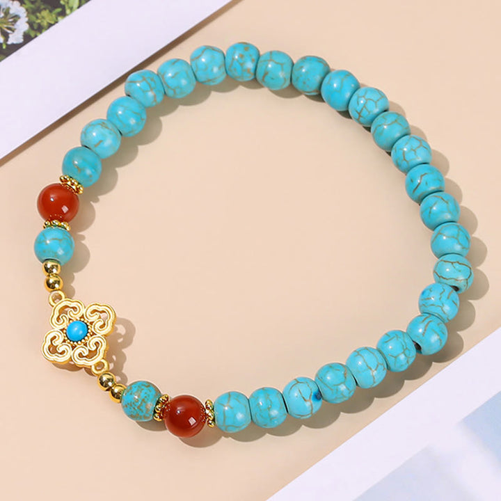Bracelet d'équilibre et de protection en perles turquoise Buddha Stones