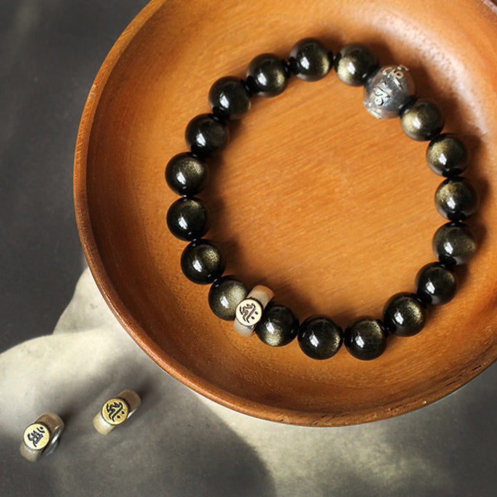 Bracelet de purification en obsidienne Buddha Stones natal du zodiaque chinois