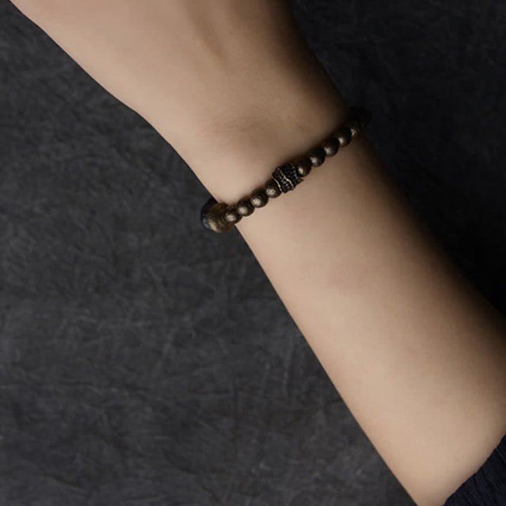 Bracelet manchette d'équilibre en cuivre et pierre de lave