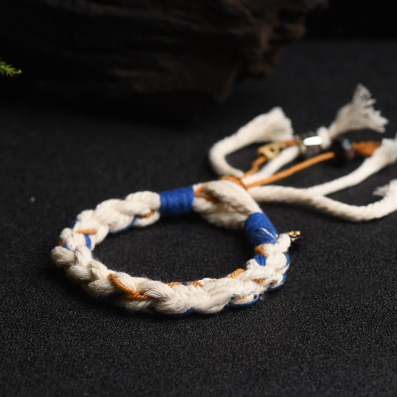 Bracelet porte-bonheur fait main Thangka en Buddha Stones Tibet Zakiram Déesse de la richesse