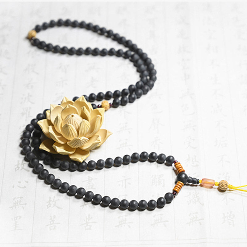 Bracelet de guérison tibétain Mala en Buddha Stones , graines de cyprès et de Bodhi, agate rouge