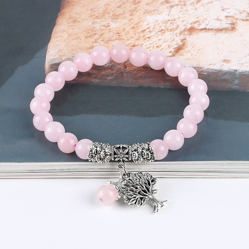 Bracelet extensible porte-bonheur en pierres précieuses naturelles de Buddha Stones Arbre de vie
